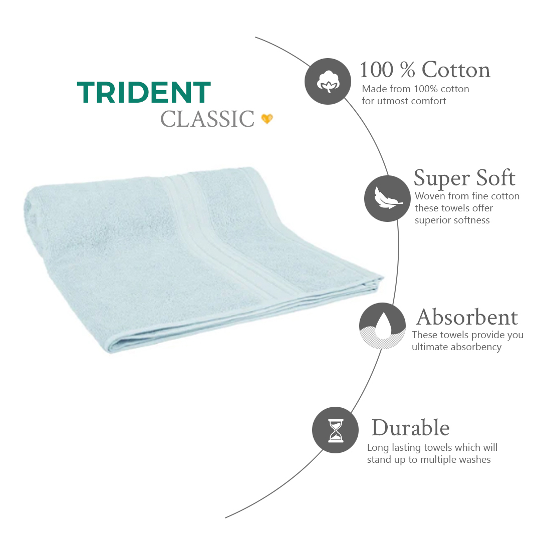 CLASSIC BATH TOWEL, 100% Cotton, 525 GSM, Super Soft – WILLOW WOOD (150 × 75 cm) - Aqua